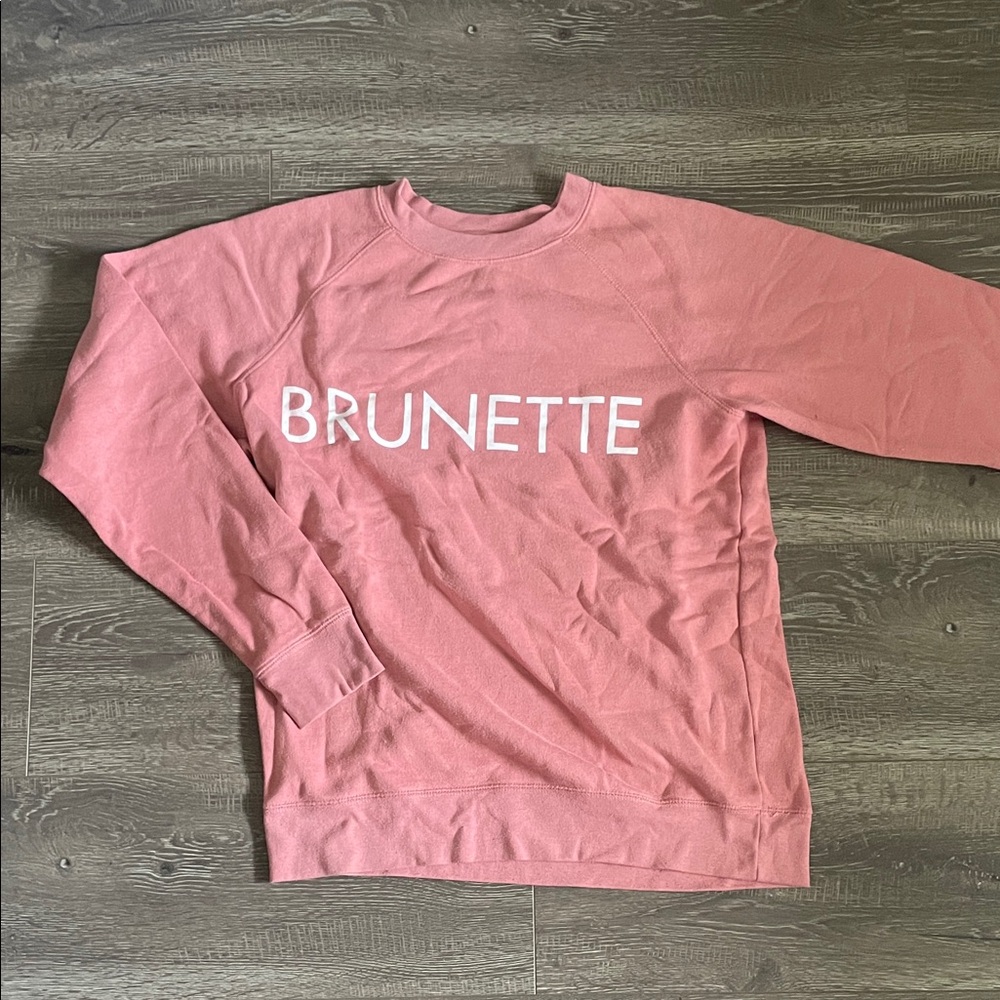 Brunette The Label Crewneck Sweatshirt - Dusty Rose with White Logo